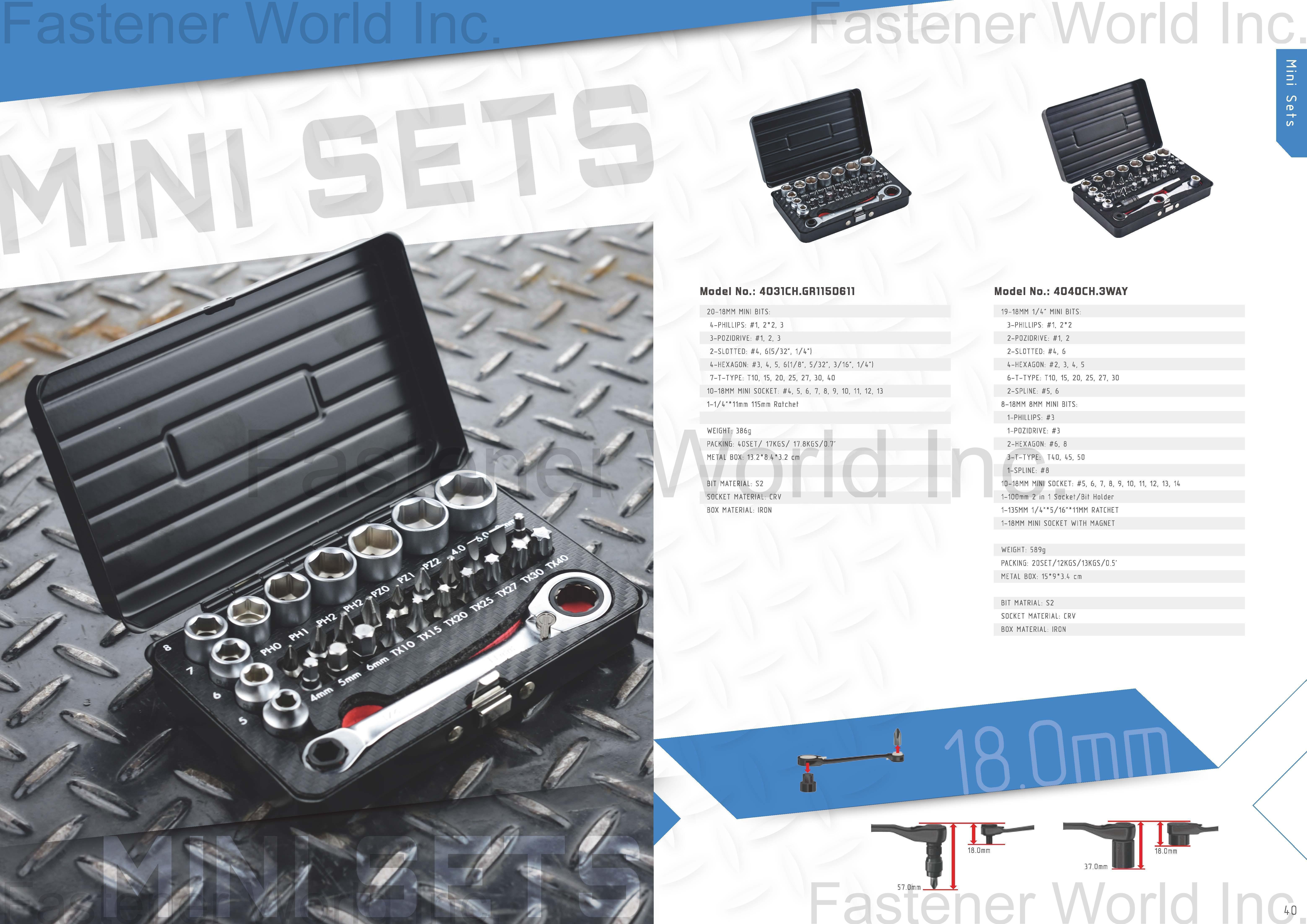 KING HO CHANG CO., LTD. , Mini Sets , Ratchet Box Wrenches