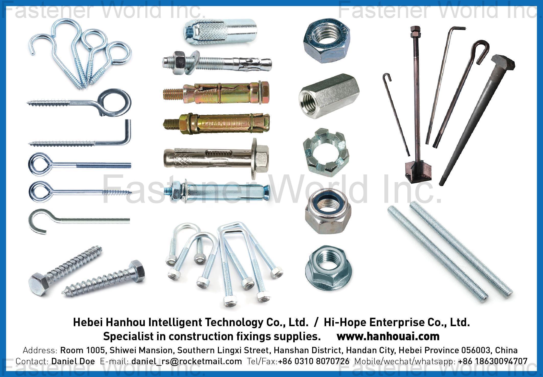 Handan Chinlion Industry Co., Ltd. , Hook Screws / Eye Screws / Hex Lag Screws / Sleeve Anchors / Wedge Anchors / U Bolts / Foundation Bolts / Threaded Rods / Nut / Riggings / Strut Channel and Accessories / Grooved Pipe Fittings