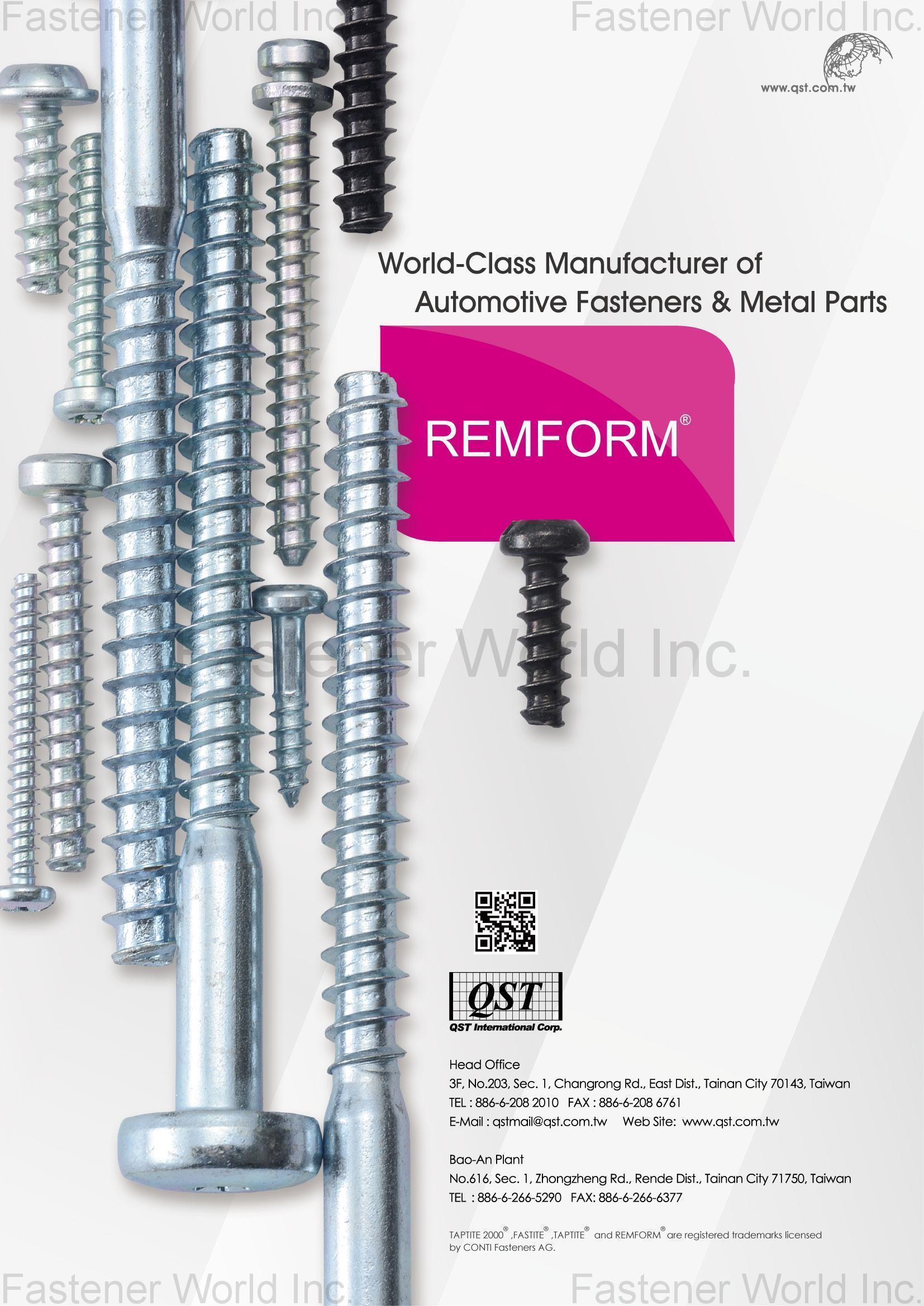 QST INTERNATIONAL CORP.  , REMFORM® SCREW