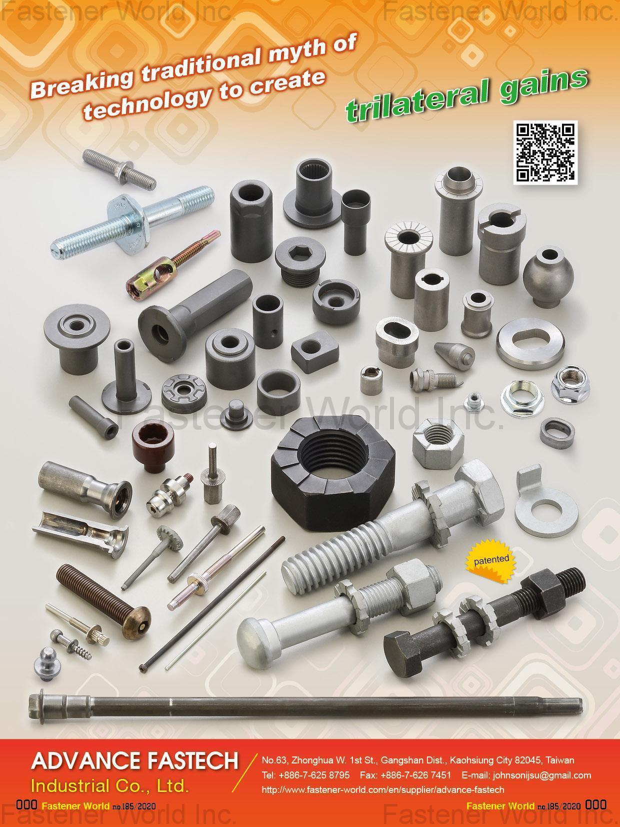 ADVANCE FASTECH INDUSTRIAL CO., LTD. , Weld Nuts, Aircraft Nuts, Multi-stroke Rivets, Weld Nuts, Wheel Nuts