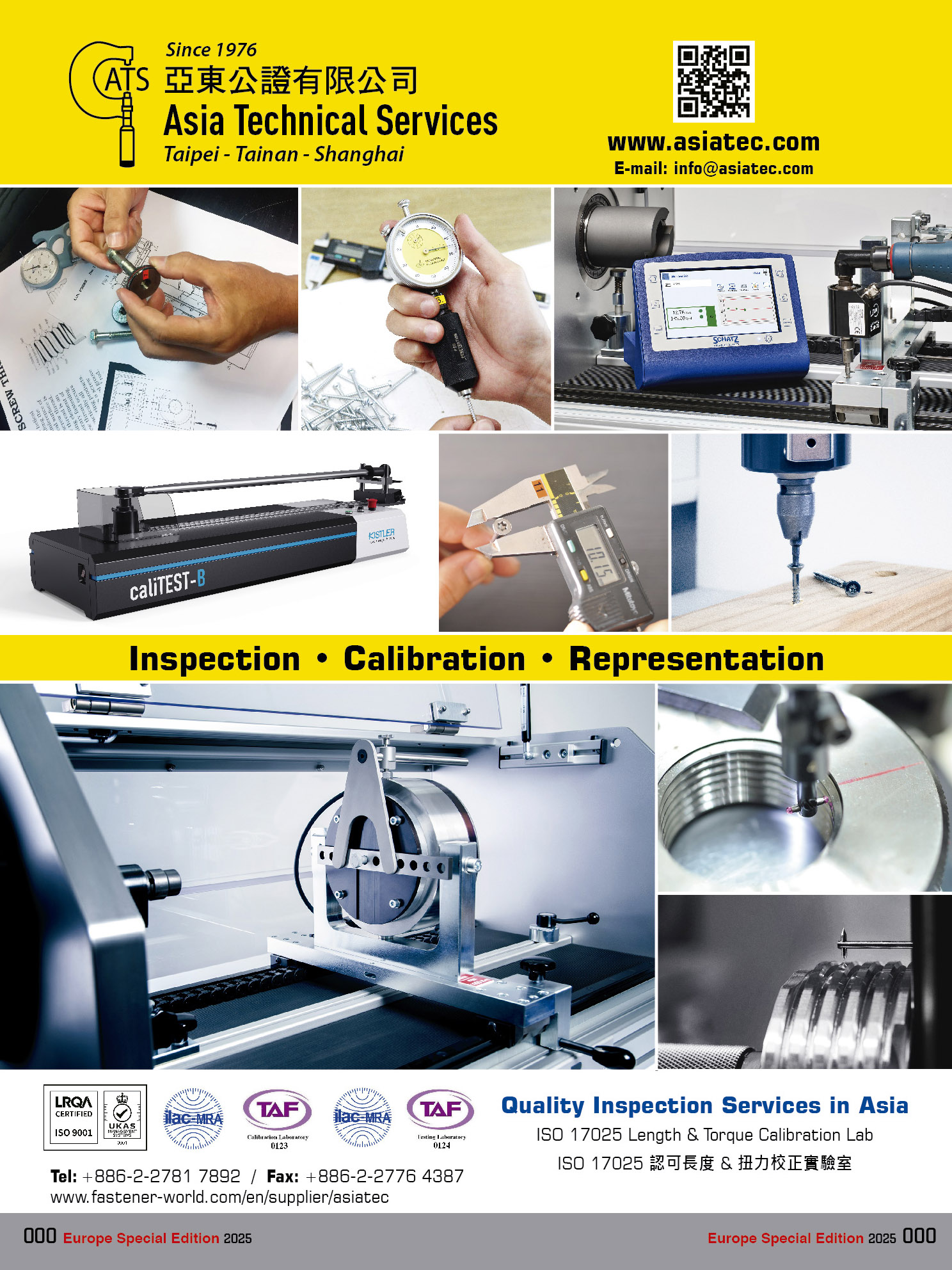 Asia Technical Services , Inspection x Calibration x Representation, Quality Inspection Services in Asia, ISO 17025 Length & Torque Calibration Lab