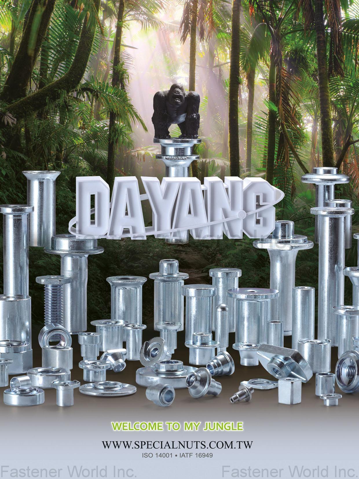 DA YANG SPECIAL NUTS , SPECIAL PARTS, WELD NUTS, T-NUTS, TUBES, SPECIAL RIVETS