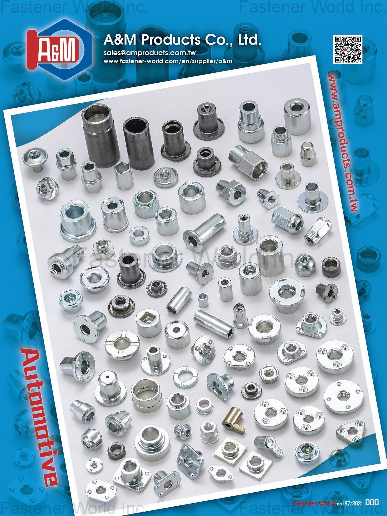 A & M PRODUCTS CO., LTD. , WELD NUTS,SPECIAL NUTS,NUT AND WASHER ASSEMBLY,SPECIAL SQUARE & HEX NUT,FLANGE NUTS,SPECIAL NUTS,NYLON FLANGE NUTS,PREVAILING TORQUE NUTS,WELD NUTS,BUSHING AND SPACER,SPECIAL NUTS,SPECIAL FLANGE NUTS