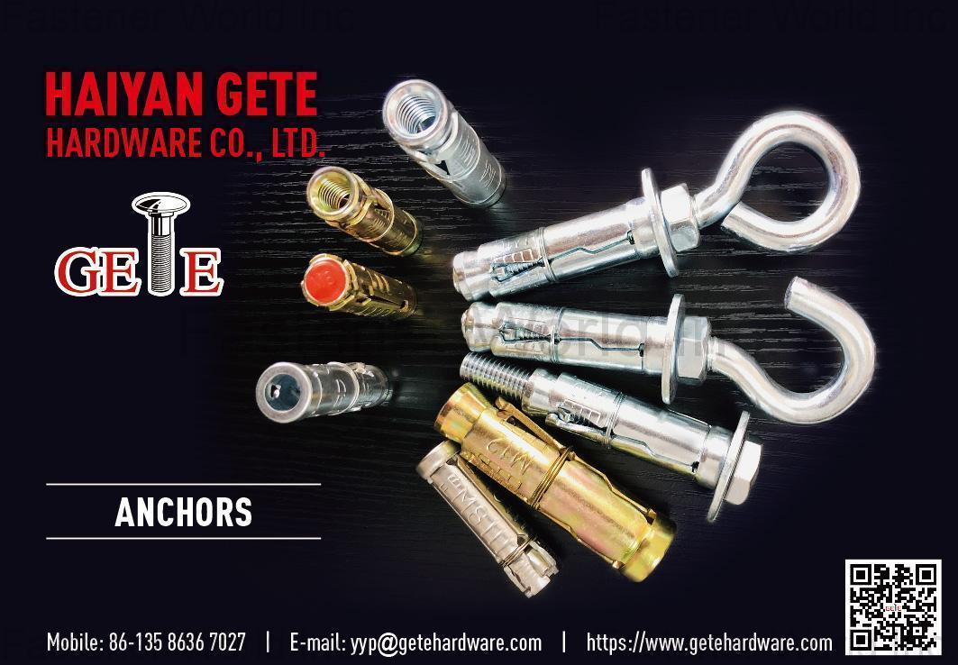 Haiyan Gete Hardware Co., Ltd. , Anchors