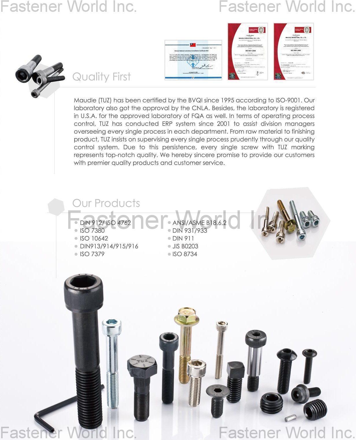 MAUDLE INDUSTRIAL CO., LTD.  , SCREWS&BOLTS , Socket Head Cap Screws