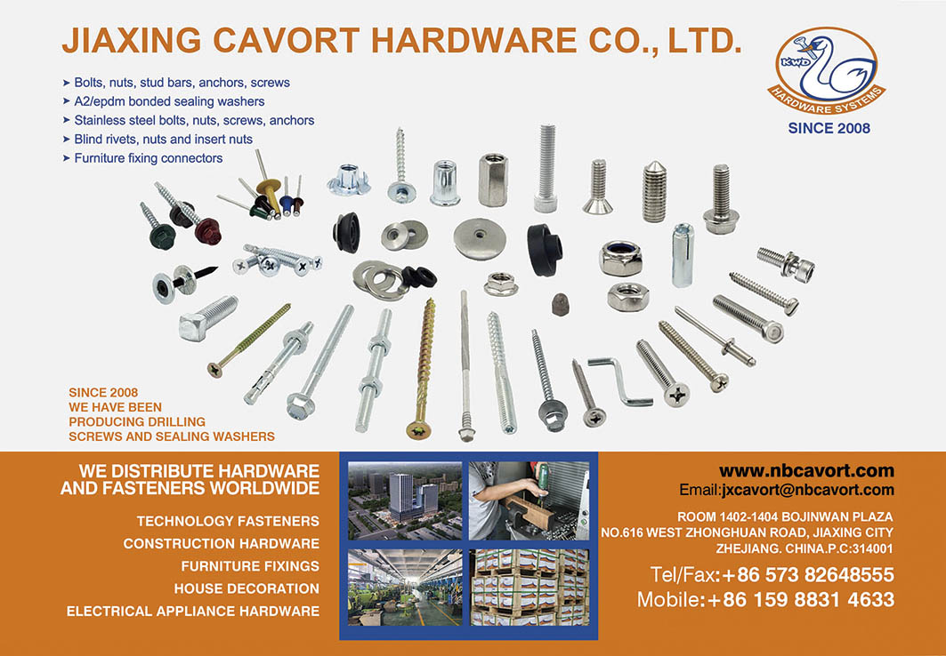 嘉興卡沃德五金有限公司 , CARBON STEEL HEX HEAD SELF DRILLING SCREWS, DRYWALL SCREWS, BOLTS NUTS, STAINLESS STEEL 304/316/410 SCREWS, NUTS, BOLTS, WASHERS, THREAD RODS, BLIND RIVETS, DIN6921 HEXAGON FLANGE BOLTS, DIN7380 CARBON STEEL HEXAGON SOCKET HEAD BOLT TORX BOLTS, DIN975 THREAD ROD, SLOTTED COUNTERSUNK FLAT HEAD SCREWS DIN963, DIN967 WAFER HEAD POZI DRIVE MACHINE SCREW, DIN931 BOLT, DIN933 Q235 GRADE 4.8 8.8, MANUFACTURER WELL MADE DIN912 HEX SOCKET CAP SCREW HEXAGON SOCKET CAP SCREWS, DIN607 CUP HEAD NIB BOLTS, DIN603 CUP HEAD SQUARE NECK BOLT, DIN965 CROSS RECESSED FLAT HEAD MACHINE SCREW ZINC PLATED, DIN7985 C