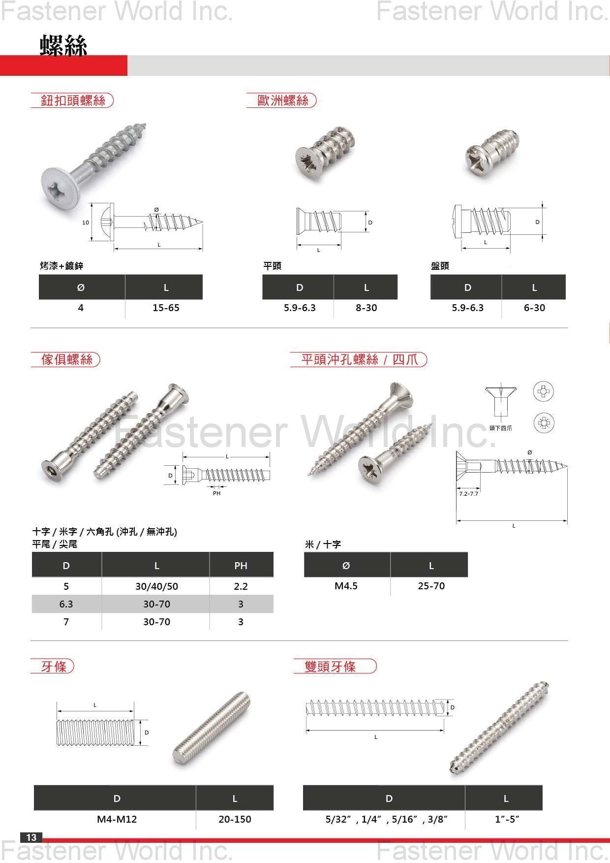 鍇泰工業有限公司 , 鍇泰,KD組合件,KD螺絲,膨脹螺絲,固隔器,鋅合金圓盤 組裝配件, L型板手,Z型板手,木榫,PE片,腳墊 組合螺絲,M6大扁頭空心釘,M6大扁頭螺絲,M4華司頭空心釘,M4華司頭螺絲,M4平頭空心釘,M4平頭機械牙螺絲,內六角孔管牙,內六角螺絲,韋式牙螺絲5/32