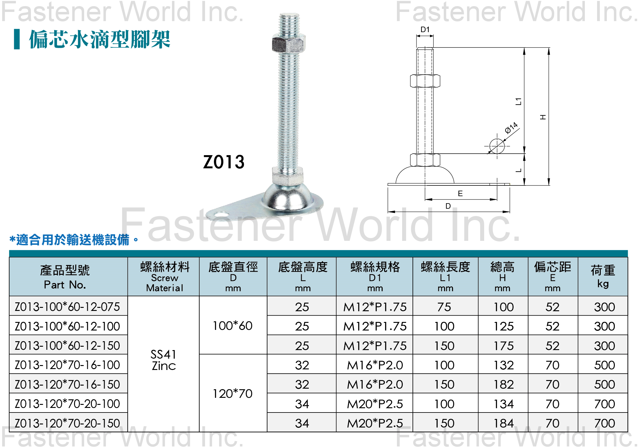 群弘興業有限公司 , Z013水滴型調整腳