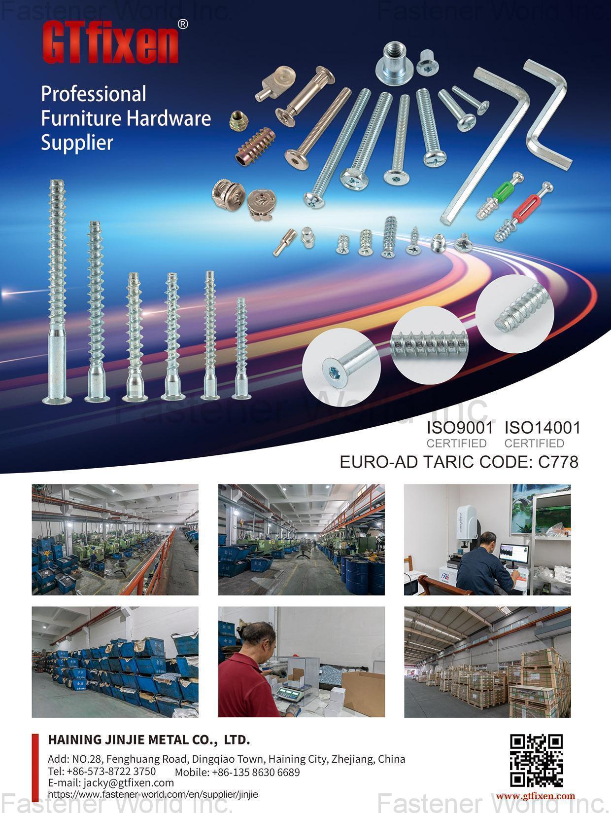 HAINING JINJIE METAL CO., LTD. , The Confirmat Screw, Euro Screw, JCBC Bolt, Chipboard Screw