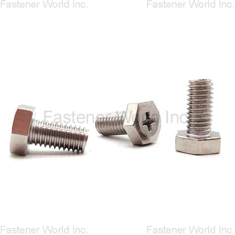 JIAXING HAINA FASTENER CO., LTD. , Slotted hex head SS304 SS316 machine screw