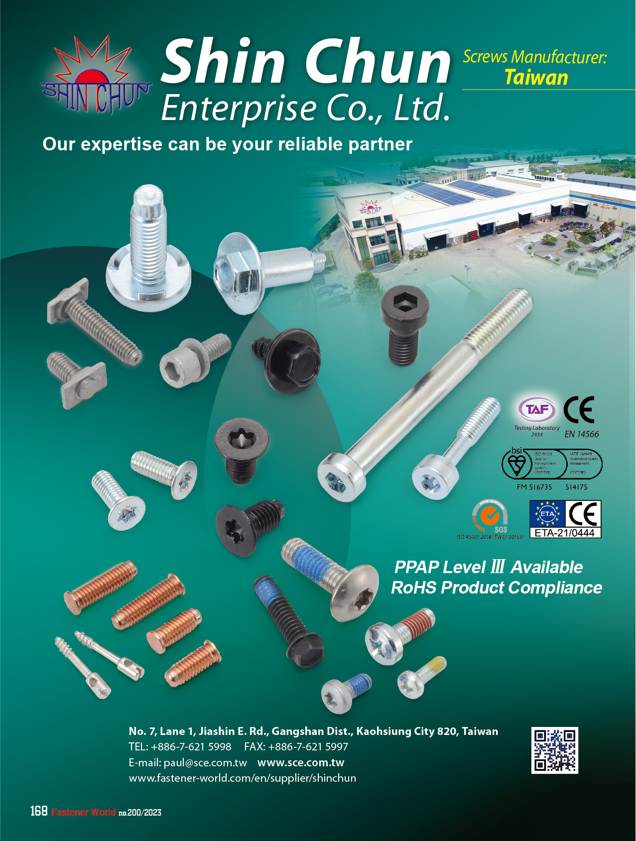 SHIN CHUN ENTERPRISE CO., LTD.  , Automotive Screws, Chipboard Screws, Customized Screws...