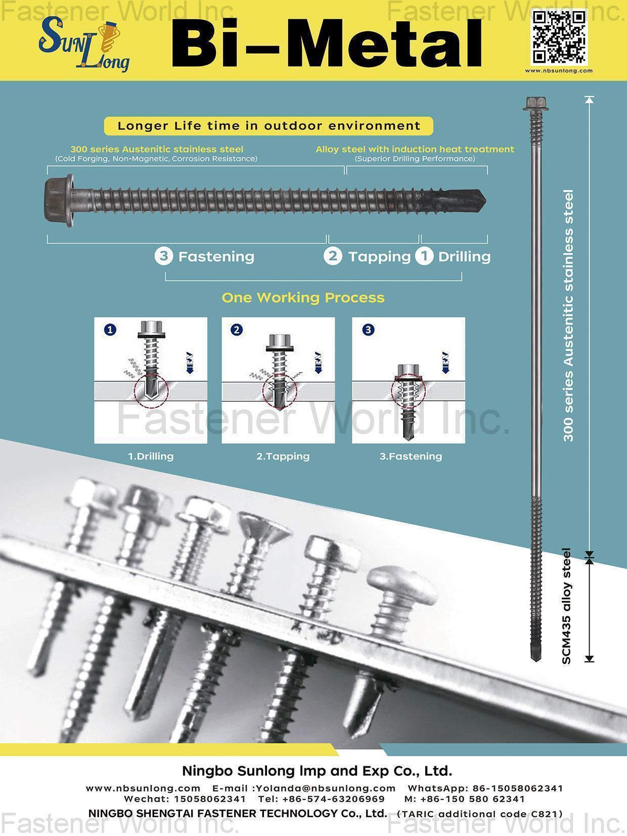 NINGBO SUNLONG IMP AND EXP CO., LTD. , Wood Construction Screw ,Timber Screw ,Roofing Screw,Sandwich Panel Screw,Distance Screw,Self drilling Screw,Carriage Bolt,Ruspert Screw,Dacromet Screw,Stainless Screw,Chipboard Screw,Painted Screw 