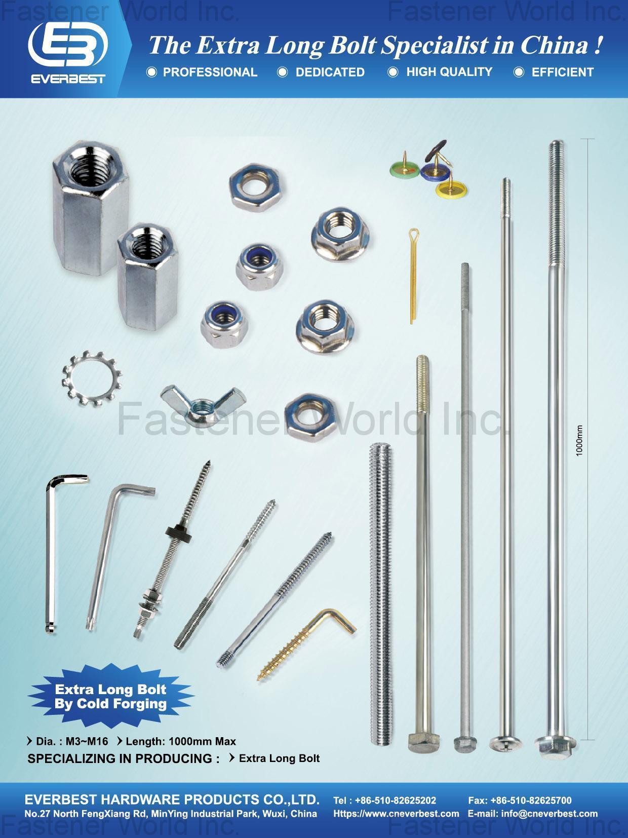 EVERBEST HARDWARE PRODUCTS CO., LTD.  , Extra Long Bolt by Cold Forging