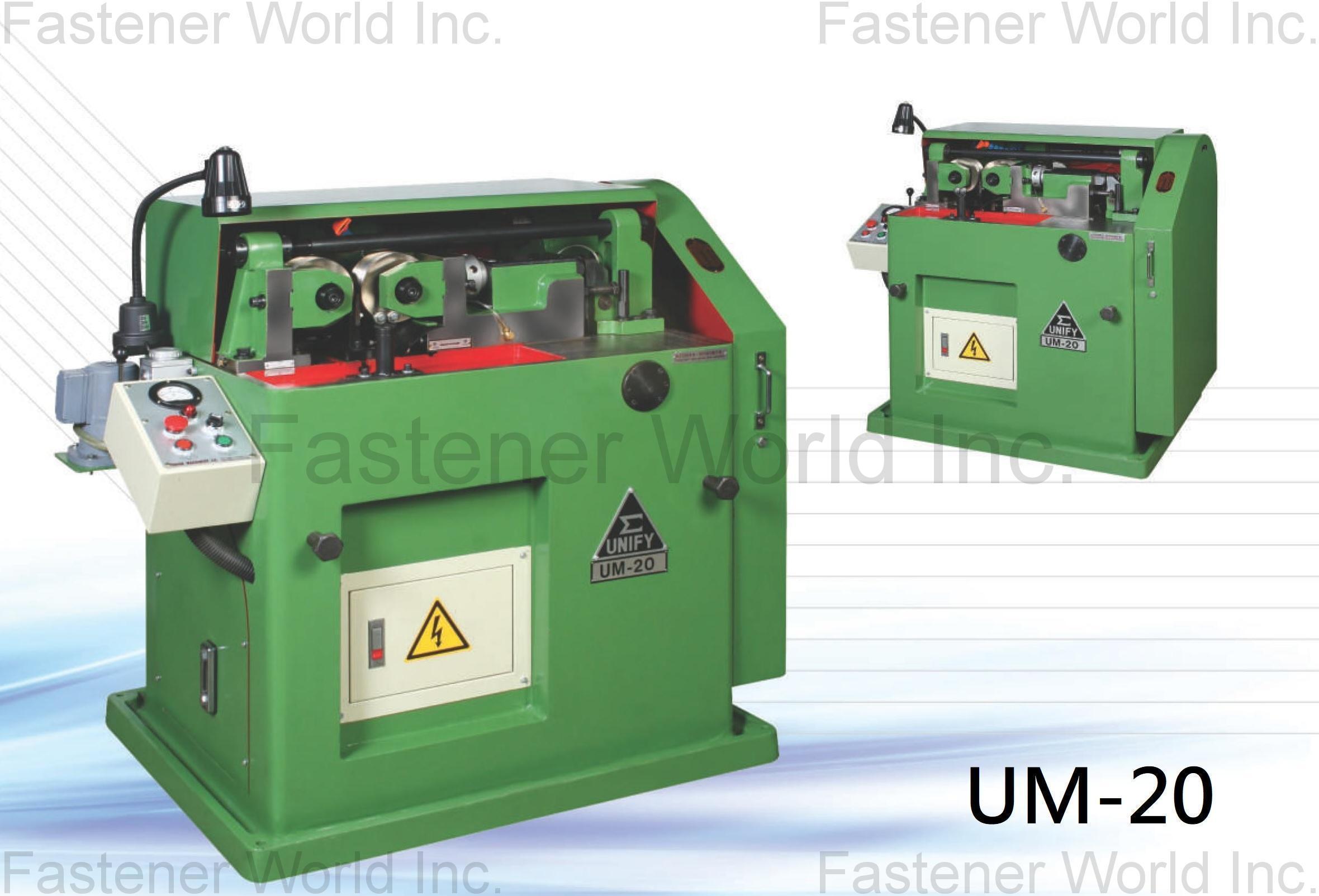 KIM UNION INDUSTRIAL CO., LTD. (UNION MACHINERY)(UNIFY) , Cam in feed type thread rolling machine UM-20