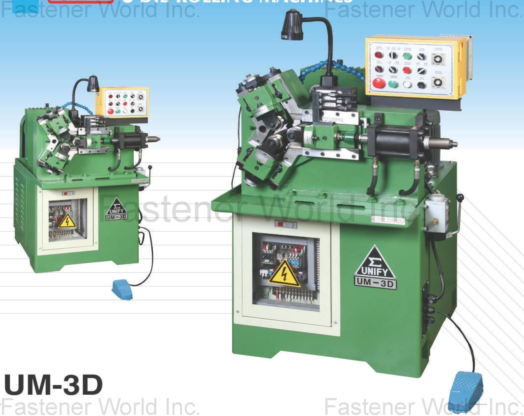 KIM UNION INDUSTRIAL CO., LTD. (UNION MACHINERY)(UNIFY) , 3-Die Thread Rolling Machine  UM-3D