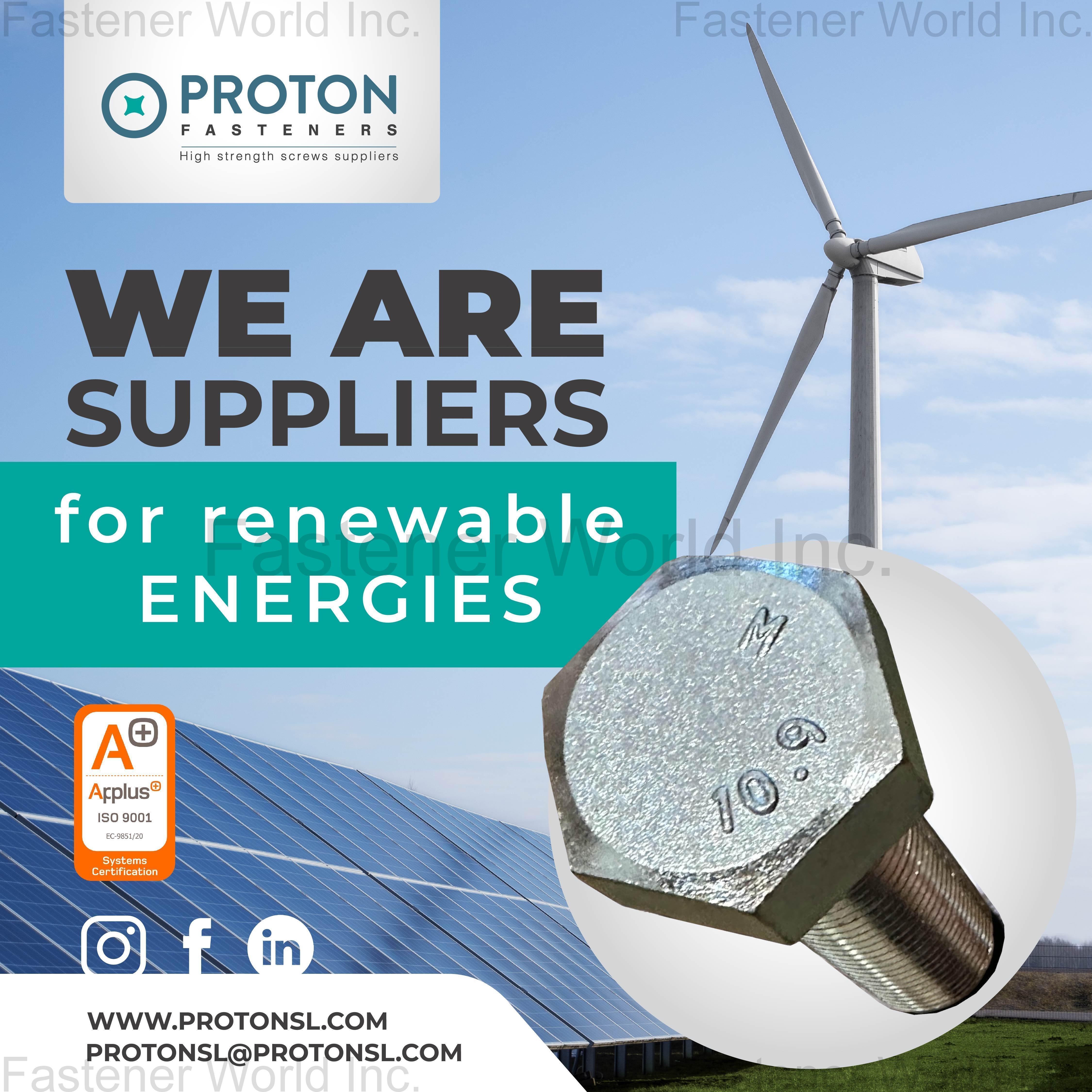PROTON FASTENERS S.L. , Bolts in GEOMET by Proton