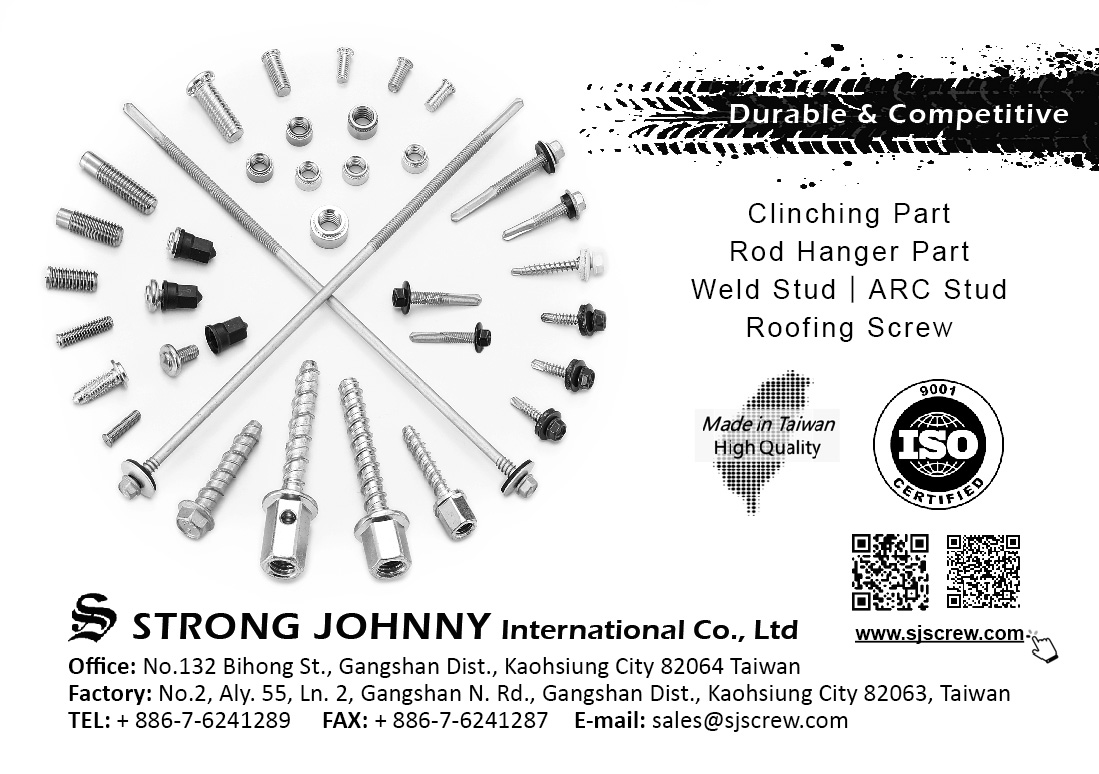 Strong Johnny International Co., Ltd , Clinching Part, Rod Hanger Part, Weld Stud, ARC Stud, Roofing Screws