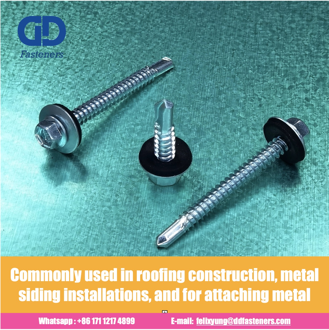 邯鄲釘釘貿易有限公司 (喜力德) , DD Fasteners: Hex washer head self drilling screw