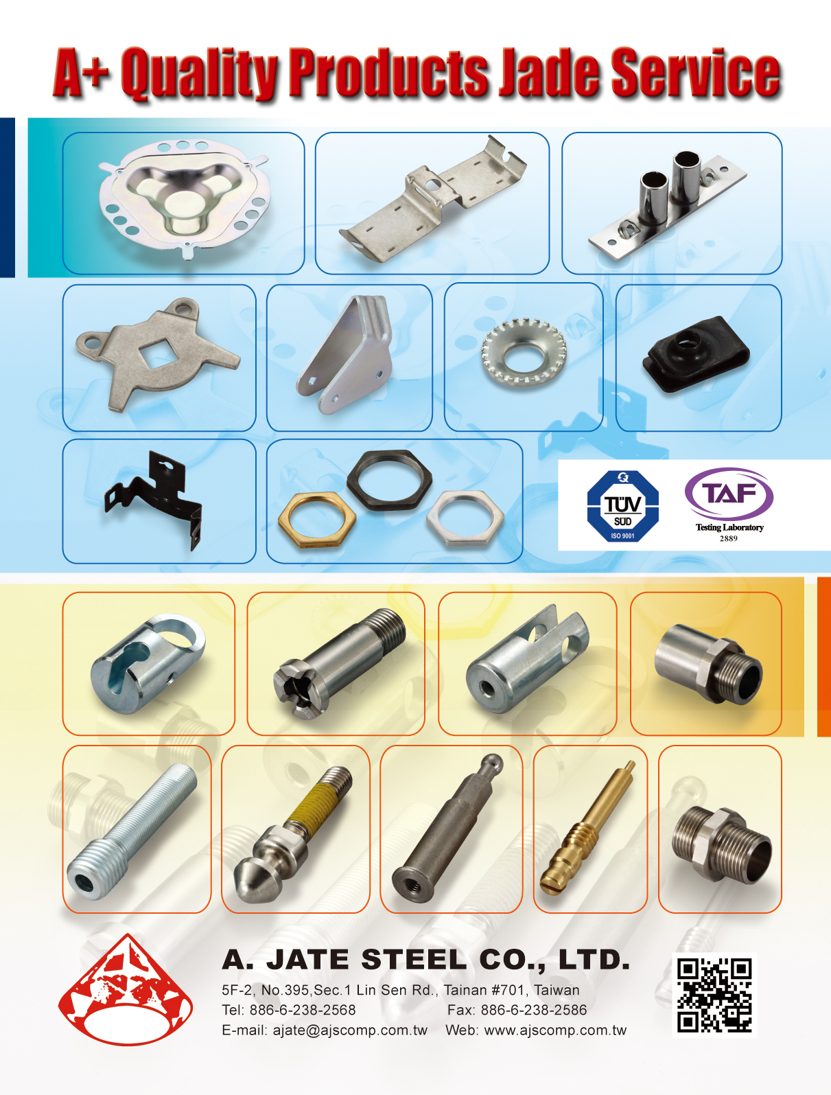 A. JATE STEEL CO., LTD.  , Nuts / Grease Nipple Series / Stainless Steel Bolts / Screws / T-Bolts / Guide Bolts SeriesGlide Assembly / Leveler Stamping Parts