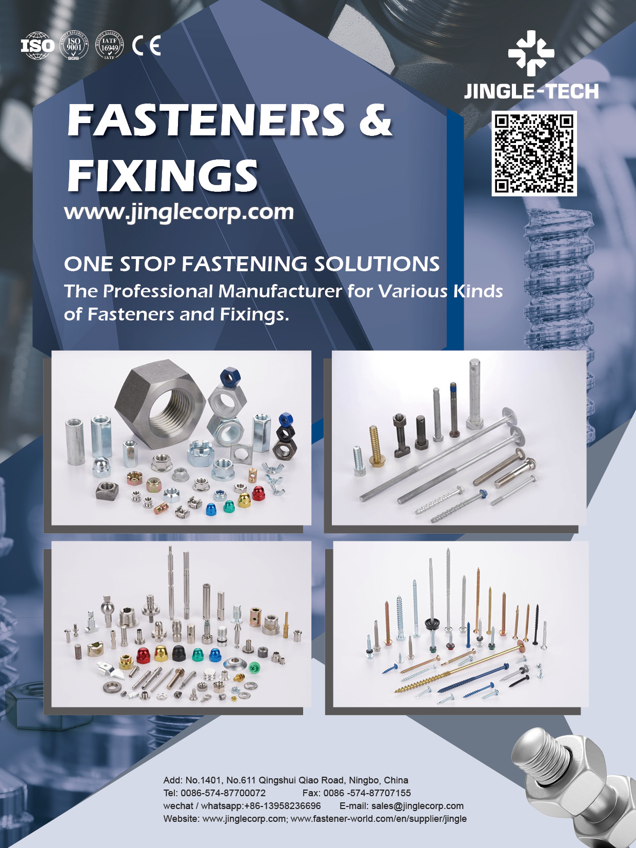 JINGLE-TECH FASTENERS CO., LTD. , Fasteners & Fixings