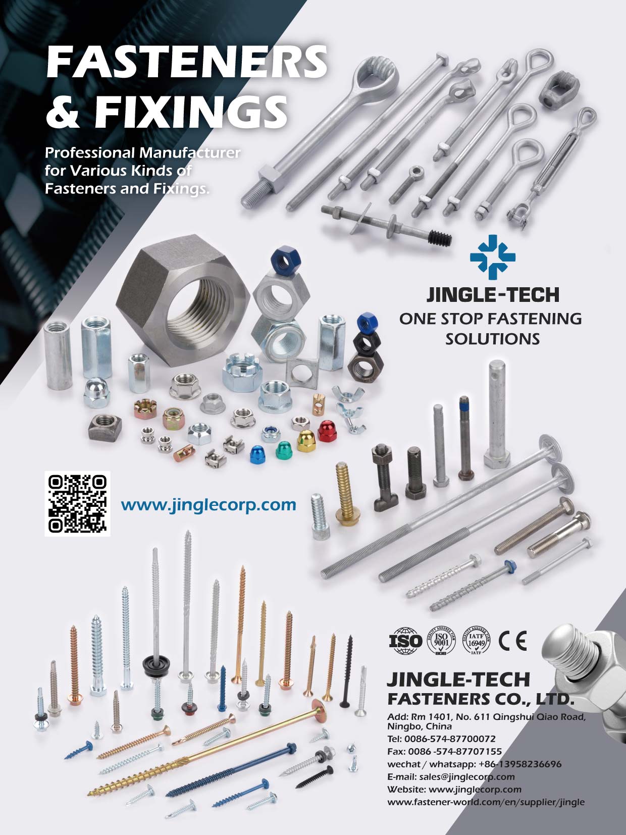 JINGLE-TECH FASTENERS CO., LTD. , Various Kinds of Fasteners and Fixings