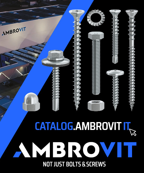 AMBROVIT S.P.A. , Chipboard Screws / Combined Screws / Machine Screws / Wood Screws / Hexagon Head Cap Screws / TRI-LOBULAR Screws / PVC Screws / Self-Tapping Screws / Countersunk Bolts / Hexagon Nuts / Flat Washers / Self-drilling Screws
