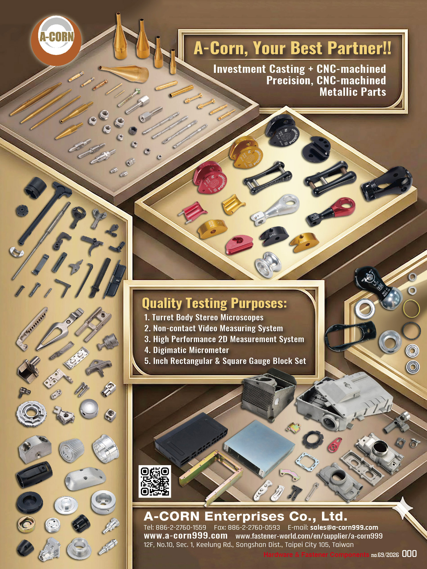 A-CORN ENTERPRISES CO., LTD. , Investment Casting + CNC-machined, Precision, CNC-machined Metallic Parts A-CORN ENTERPRISES CO., LTD. , Investment Casting + CNC-machined, Precision, CNC-machined Metallic Parts