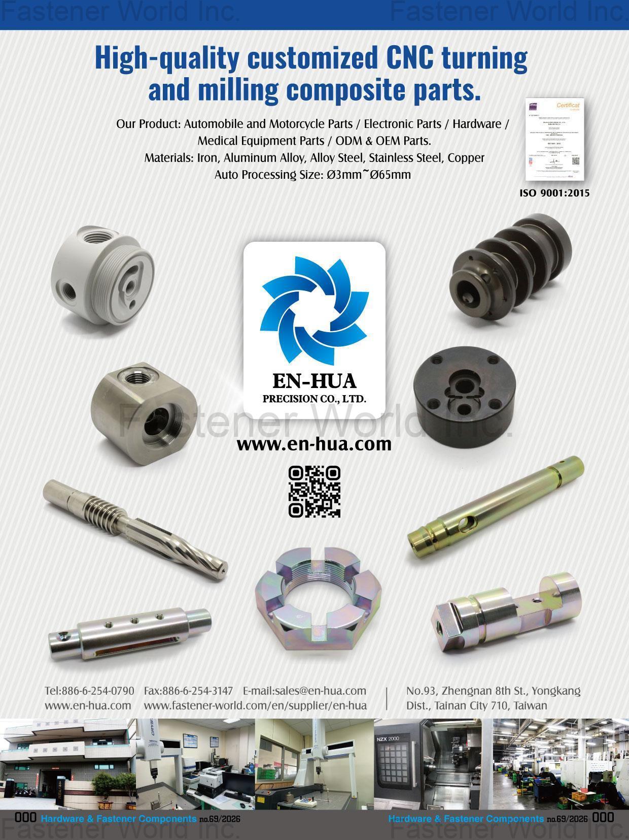 EN-HUA PRECISION CO., LTD. , Golf Club Screws / Hardware, Electronic Components / Brake System Parts / ODM Parts / OEM Parts / Hose Connector / Automatic Parts EN-HUA PRECISION CO., LTD. , Golf Club Screws / Hardware, Electronic Components / Brake System Parts / ODM Parts / OEM Parts / Hose Connector / Automatic Parts