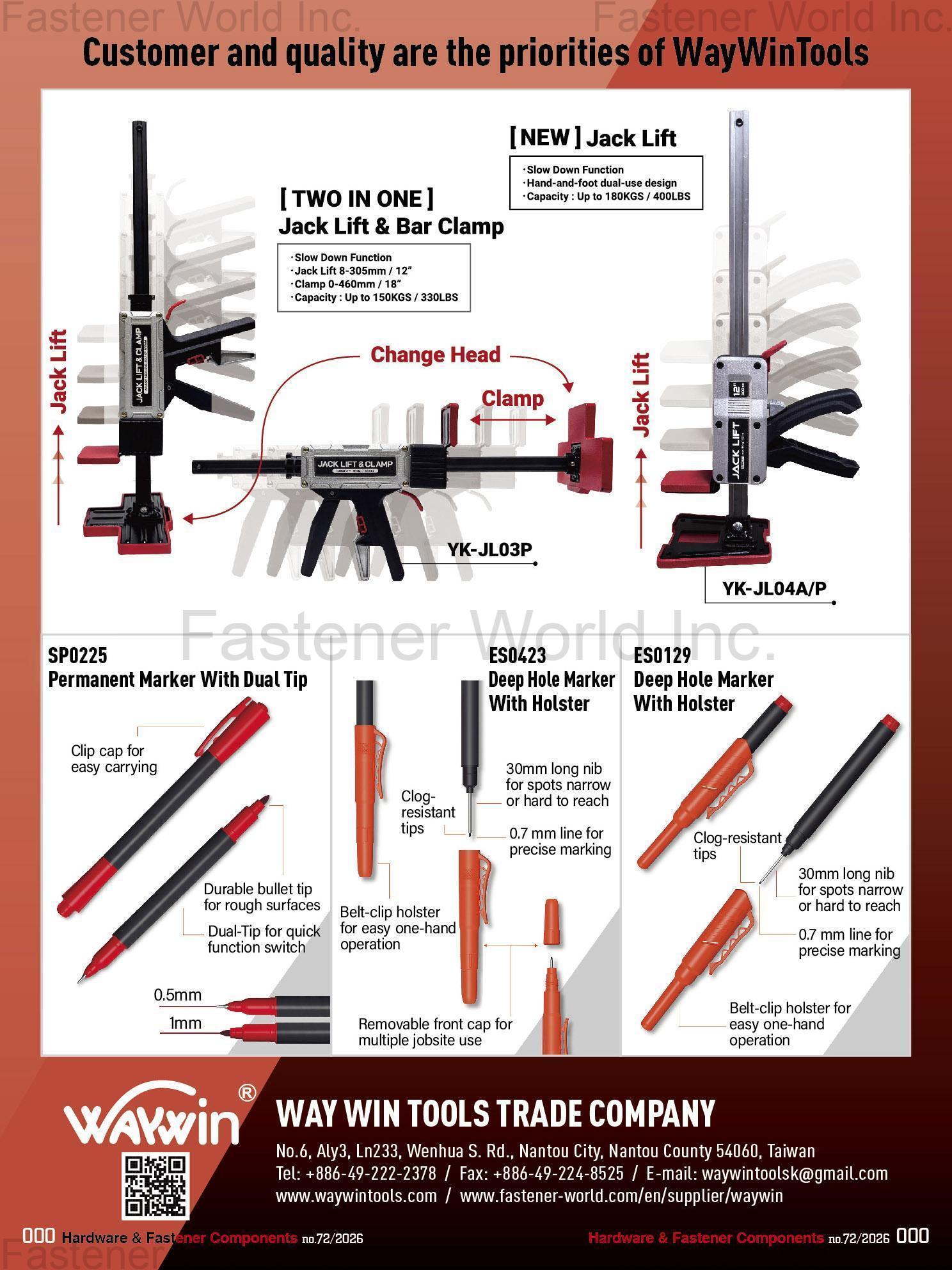 WAY WIN TOOLS TRADE COMPANY , Permanent Marker With Dual Tip, Deep Hole Marker With Holster, Deep Hole Marker With Holster WAY WIN TOOLS TRADE COMPANY , Permanent Marker With Dual Tip, Deep Hole Marker With Holster, Deep Hole Marker With Holster