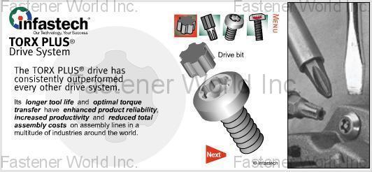 INFASTECH/TRI-STAR LIMITED TAIWAN BRANCH , TORX SCREWS , Torx Drive System Screws