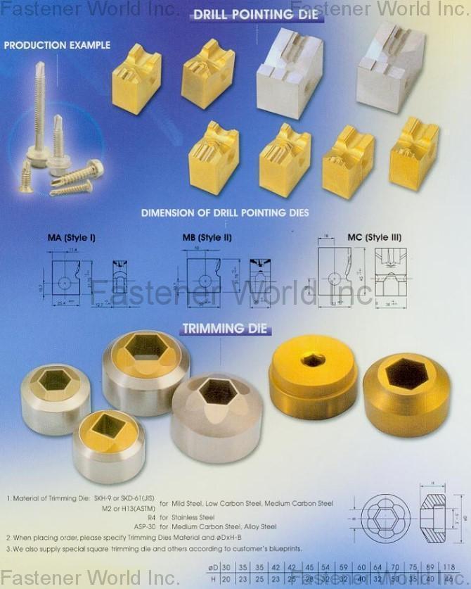 GEM INTERNATIONAL CO., LTD.  , Drill Pointing Dies, Trimming Dies , Trimming Dies