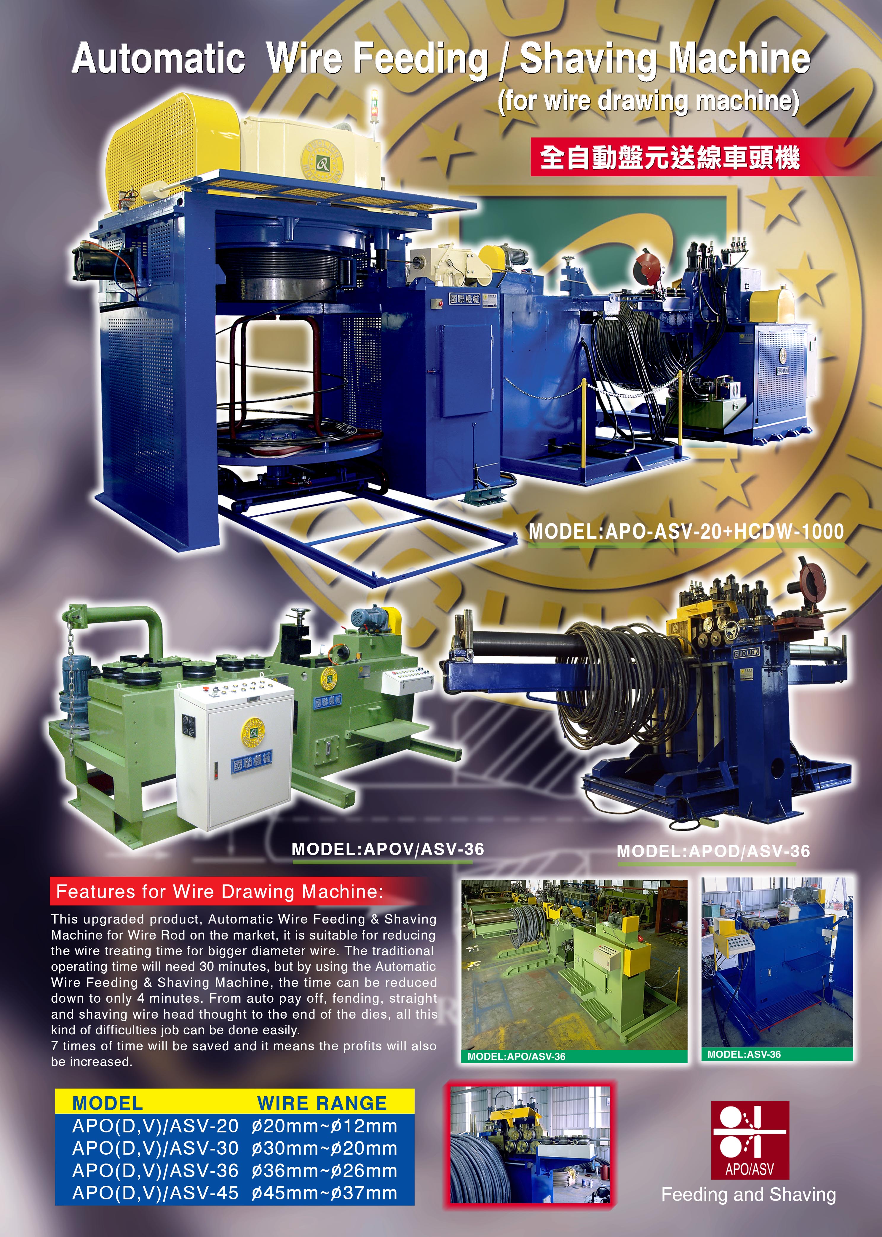GWO LIAN MACHINERY INDUSTRY CO., LTD.  , Automatic wire feeding and shaving machine , Wire Processing Machinery