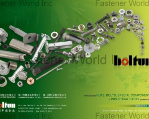 Welding Nuts,Rivet Nuts,Clinch Nuts,Locking Nuts,Nylon Insert Nuts,Conical Washer Nuts,T-Nuts,CNC Machining Parts,Stamping Parts,Bushed & Sleeves,Assembly Components,Special Parts,HEX. Bolt & Screw,Flange Bolt,Socket,Sems,Screw With Welding Projection,Screw With Welding Ring & Points,Clinch Bolt,T C Bolt,Special Pin,Wheel Bolt,Rail Bolt,Rail Bolts Construction Fasteners: Nuts, Screws & Washers,Wind Turbine Fasteners Kits: Nuts, Bolts & Washers Truck Wheel Bolts,Bolts & Nuts & Components,Motorcycle parts,Nylon rings & special washer,Expansion Bolt(BOLTUN CORPORATION )