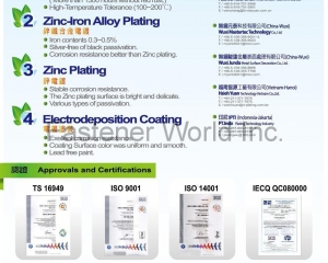Zinc-Nickel Alloy Plating, Zinc-Iron Alloy Plating, Zinc Plating, Electrodeposition Coating(HSIEH SHUN PLATING CO., LTD.)