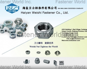 Hex Nuts, Hex Thin Nuts, Hex. Flange Nuts, Square Nuts, Hex Connection Nuts, Furniture Nuts, Hex Domed Cap Nuts, T-Nuts(HAIYAN WEISHI FASTENERS CO., LTD.)