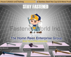 Small Screw, Trilobular Screw, Roofing Screw, Machine Screw, Masonry Screw, Wood Screw, Decking Screw, Chipboard Screw, Drywall Screw, Tapping Screw, Self Drilling Screw, Tek Screw(HOMN REEN ENTERPRISE CO., LTD. )