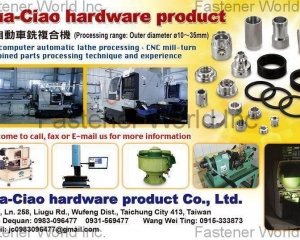 fastener-world(JIA HUIQIAO HARDWARE PRODUCTS CO., LTD. )