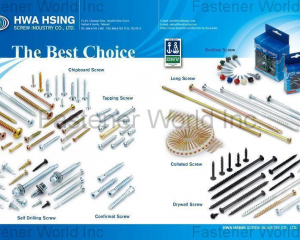 Chipboard Screw, Self Drilling Screw, Tapping Screw, Confirmat Screw, Collated Screws,Roofing Screw,Long Screw,Drywall Screw(HWA HSING SCREW INDUSTRY CO., LTD. )