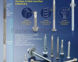 Self Drilling Stainless Steel Screws, 300 Series Stainless Steel + 410 Stainless Steel Self-Drilling Point, Bi-Metal Screw(SCREW KING CO., LTD. )