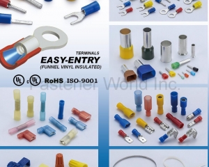 Easy entry PVC insulate ring terminals, M10 stud size, 12-10AWG-SGE  TERMINALS & WIRING ACCESSORIES INC.