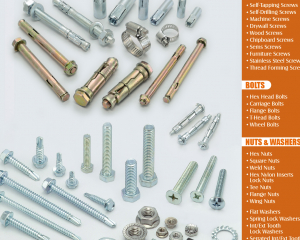 SCREWS, SELF-DRILLING SCREWS, MACHINE SCREWS, DRYWALL SCREWS, WOOD SCREWS, CHIPBOARD SCREWS, SEMS SCREWS, FURNITURE SCREWS, STAINLESS STEEL SCREWS, THREAD FORMING SCREWS, BOLTS, HEX HEAD BOLTS, CARRIAGE BOLTS, FLANGE BOLTS, T-HEAD BOLTS, WHEEL BOLTS, NUTS, WASHERS, HEX NUTS, SQUARE NUTS, WELD NUTS, HEX NYLON INSERTS LOCK NUTS, TEE NUTS, FLANGE NUTS, WING NUTS, FLAT WASHERS, SPRING LOCK WASHERS, INT/EXT TOOTH LOCK WASHERS, SERRATED INT/EXT TOOTH LOCK WASHERS, FASTENERS, PINS, ANCHORS, RIVETS, THREAD RODS, SPECIAL PARTS AS PER DRAWING AND SPECIFICATION(HAUR FUNG ENTERPRISE CO. LTD. )