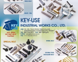 OPEN DIES BOLT,WELD BOLT,RIVET,PIN,HAMMER HEAD BOLT,T-BOLT,SQ HEAD BOLT,SPECIAL BOLT,WHEEL BOLT,DOUBLE STUD SHOULDER BOLT,BRASS SCREW,J-BOLT(KEY-USE INDUSTRIAL WORKS CO., LTD )