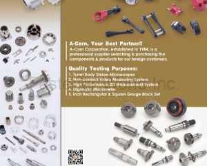 Investment Casting + CNC-machined, Precision, CNC-machined metallic parts(A-CORN ENTERPRISES CO., LTD.)