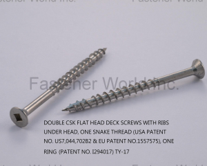 DECK SCREW WITH SNAKE THREAD & RING (A-PLUS SCREWS INC.)