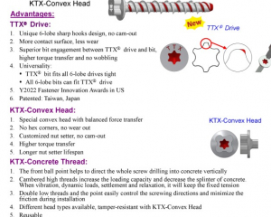 KTX-Concrete Screw(KWANTEX RESEARCH INC. )