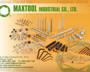 Plastic Anchor, WALL PLUG, FRAME PLUG & SCREW ASSEMBLY TOGETHER, NAIL & PLUG ASSEMBLY TOGETHER, NYLON NAIL ANCHOR, CONICAL PLASTIC ANCHOR, PLASTIC ( TOGGLE ) ANCHORS, HOLLOW CAVITY ANCHOR, PVC EXTRUDED PLASTIC PLUG, PLASTIC RIBBED ANCHORS, PLASTIC SCREW ANCHORS, SUPPER ANCHORS, PE ANCHOR, NAIL & PLUG ASSEMBLY, TOGGLE ANCHOR, NYLON FRAME ANCHOR, E-Z ANCHOR, SPEED ANCHOR NYLON, CYLINDER HEAD NAIL & PLUG ASSEMBLY TOGETHER, ZINC HAMMER DRIVE ANCHORS, SPEED ANCHOR, METAL FRAME ANCHOR, HOLLOW WALL ANCHOR J TYPE, H.C BOLT WITHOUT SCREW, TOGGLE BOLT WITHOUT WASHER, STEEL HAMMER ANCHOR, BLIND RIVET, EX(MAXTOOL INDUSTRIAL CO., LTD.)