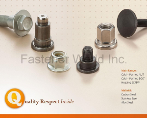 Cold-Forged Thread Fasteners, Automotive (Seat Belt, Airbag, Seat, Bake System, Interior System, Engine System), Building Fasteners (Woodhouse, Building), Industrial Fasteners(INMETCH INDUSTRIAL CO., LTD. )