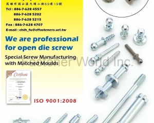 AUTOMOTIVE PARTS, Ball stud, Pin stud, I-shaped Bushing, CONSTRUCTION PARTS, Machine screw, Tapping screw / Drywall screw, High Low thread screw, Tri-Lobular thread screw(CHIH FU MECHANICS CO., LTD. )