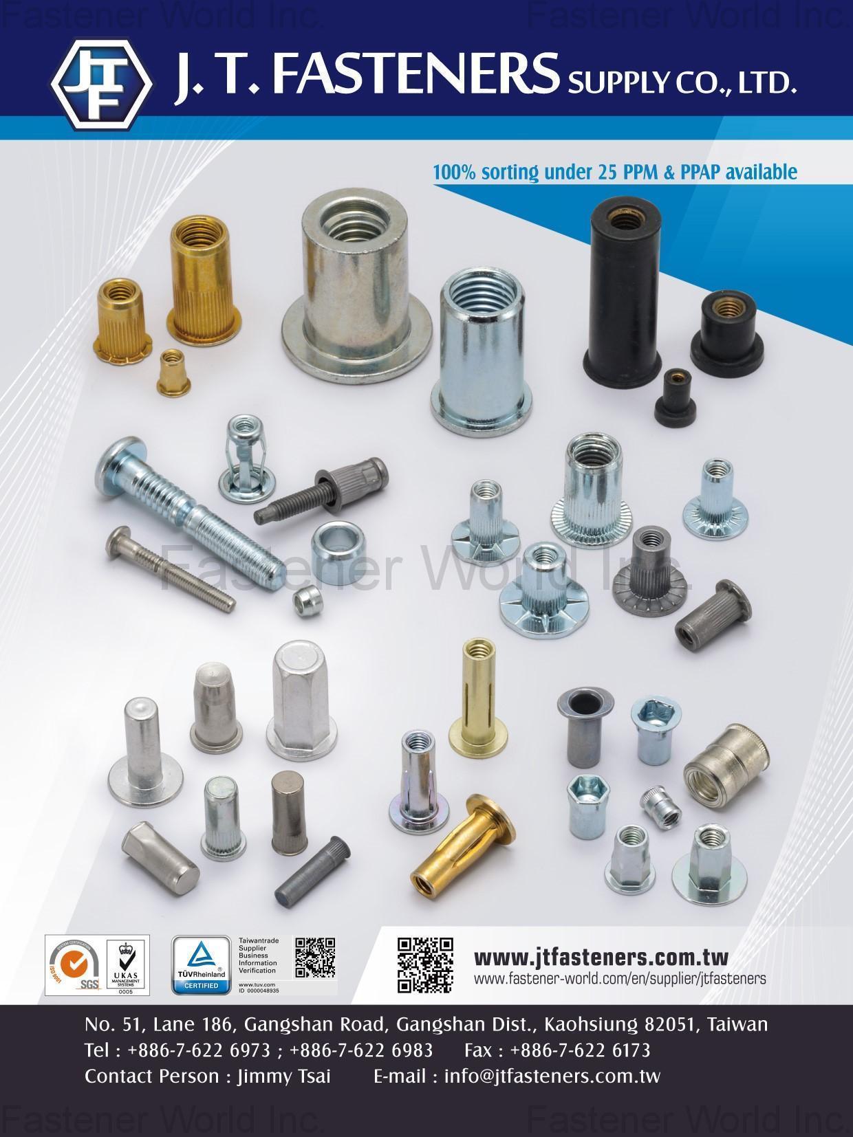 J. T. FASTENERS SUPPLY CO., LTD. , 2022 DM, Riveting Parts J. T. FASTENERS SUPPLY CO., LTD. , 2022 DM, Riveting Parts